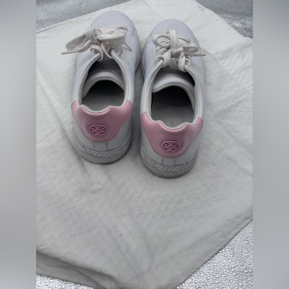 Tory Burch Howell Court Sneakers in Titanium White/Petunia Size 10M - Picture 6 of 7